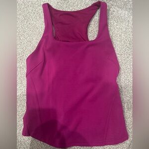 Lululemon size 6 pink corset fitted tank with built in bra support EUC